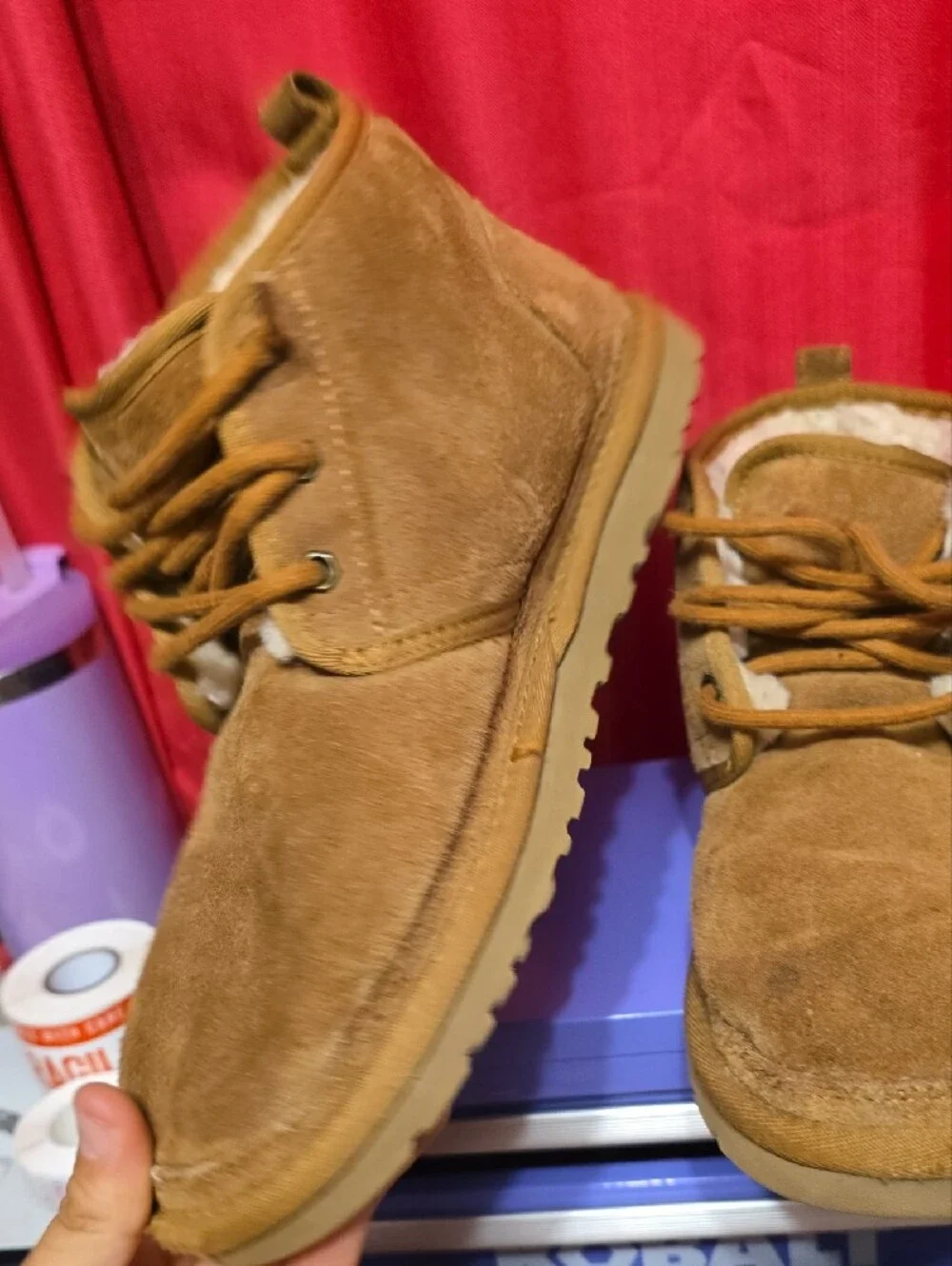 UGG Chestnut Brown Suede Lace-Up Ankle Boots